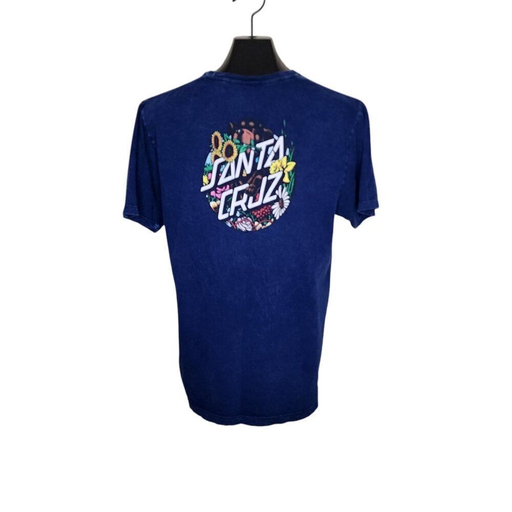 Vintage Y2K Santa Cruz Floral Logo Tshirt Mens L Blue